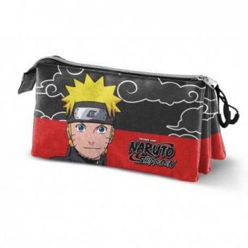 KARACTERMANIA Naruto Clouds-Estuche Portatodo Triple Fan, Negro