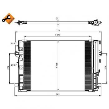 Condensador de Aire Acondicionado EASY FIT NRF 350081 para Mercedes Clase A y B