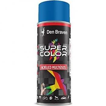 Den Braven, Pintura Acrílica en Spray Multiusos de Uso Profesional y Doméstico, Para interiores y exteriores, Secado rápido y Acabado Brillante, Supercolor, Azul Genciama RAL 5010, Bote 400 ml