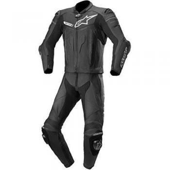 Alpinestars Motegi V3 - Traje de piel para motocicleta, 2 piezas, color negro, talla 56