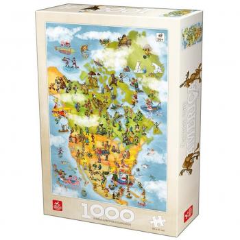 Puzzle Deico Mapa de América Animado 1000 Piezas