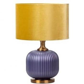 Lámpara de Sobremesa Adda Home Cristal y Metal 33x33x50 cm - Estilo Elegante en Morado, Amarillo y Dorado