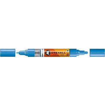 Marcador Permanente Molotow One4All Acrílico Twin Recargable 1.5 y 4 mm Azul Intenso