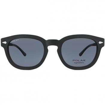 Polar 448 Clip-On Polarized Sunglasses for Men - Shiny Black 48mm