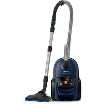 Philips Performer Silent Aspirador con Bolsa, 650 W, 4 litros, 66 Decibelios, Plástico, Azul