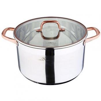 Bergner Infinity Chef Olla de Inducción con Tapa de Vidrio 9.5 l, Acero Inoxidable, Bronce, 28 cm