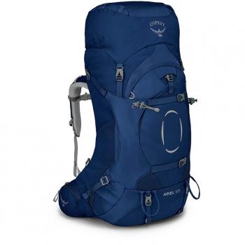 Osprey Mochila Ariel 65L Azul Mujer Adulto, Capacidad: 65 litros, Color: Azul, Diseño específico para mujer, Sistema de suspensión AirScape™, Correas ajustables y acolchadas, Cinturón