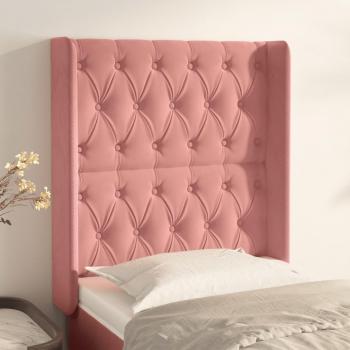 Cabecero con orejas de terciopelo rosa 83x16x118/128 cm Vidaxl Rosa