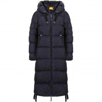 Parajumpers Panda Women's Hooded Down Padded Coat - Blue Navy - Size M - Lightweight Nylon Long Jacket