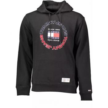 Tommy Hilfiger Men's Regular Athletic Black Cotton Hoodie - XL with Embroidered Detail