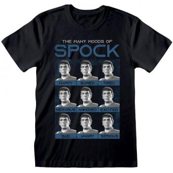 Camiseta de Star Trek - Many Moods Of Spock - Talla XL - Hombre - Color Negro