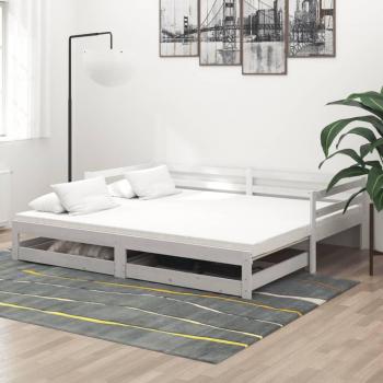 Sofá cama extraíble de madera maciza de pino blanco 2x(90x200) cm