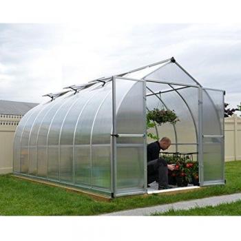 Invernadero de jardín Bella 490x244x219 cm Policarbonato Plateado