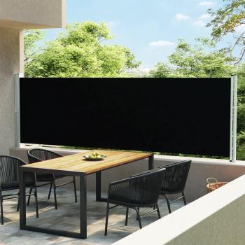 Toldo lateral retráctil para patio 140x600 cm color negro