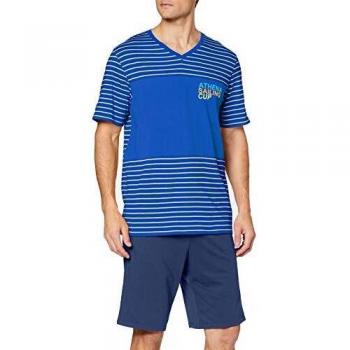 Athena Juego de Pijama, Rayures Bleu Bas Marine, L para Hombre
