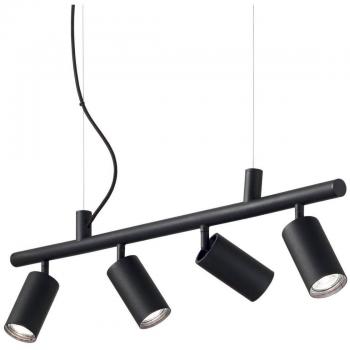 Colgante de Techo Ideal Lux Dynamite Metal Negro 4 Bombillas GU10 16,5cm