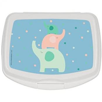 Sandwichera Rectangular Safta Elefantes Menta 17x6x14cm, Porta Comida Preescolar, Alta Resistencia