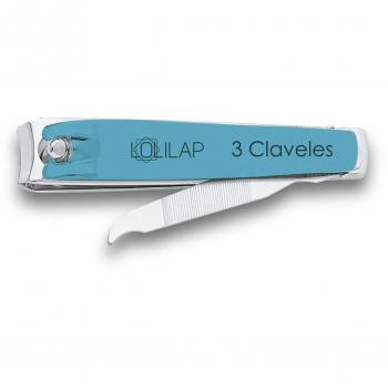 Cortauñas con Lima Serie Lolilap 8 cm 3 Claveles Azul Ref.80464