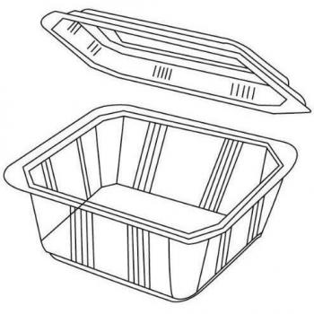 RECIPIENTE CON TAPA MICROONDABLE - 2000 ML - Pack de 200 Unidades - 22,5x17x9 cm - Color: Clear
