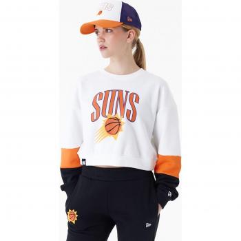New Era Women's Phoenix Suns NBA Colour Block Crop Sweatshirt - White, Size M