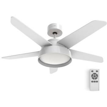 Ventilador de Techo Universal Blue Narai 6042W Blanco Silencioso con Luz LED y Control Remoto, Aspas Reversibles y Motor DC