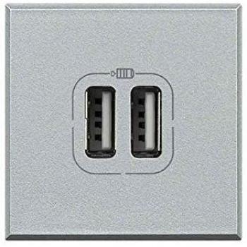 Cargador USB doble Bticino Axolute HC4285C2 Tech 2 modulos