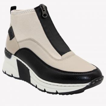 Rieker - Botín Cuña N6352 Beige con Cremallera Frontal, Botines de Mujer RIEKER BOTIN BEIGE CONFORT 60