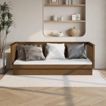 Sofá Cama de Madera Maciza de Pino Marrón Miel 90x200 cm Vidaxl