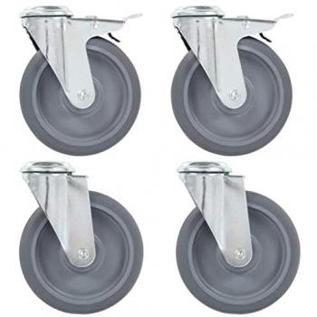 Ruedas giratorias con agujero pasador 16 unidades 125 mm
