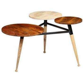 vidaXL Mesa de Centro Madera Acero 89x77x52 cm Mesita Mesilla Mueble Auxiliar