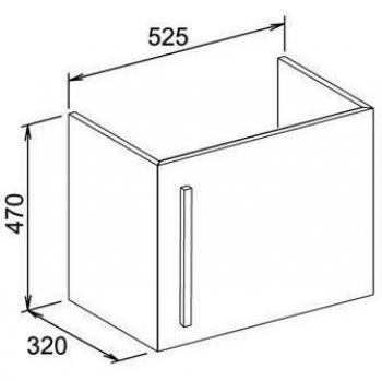 Keuco Edition 300 Nidda - 525 X 470 X 320 mm, 1 de tÃ Œ Rig ebano Chapa