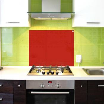 Pantalla antisalpicaduras de cristal/Panel de vidrio templado para cocina, 75 x 60 cm, Rojo