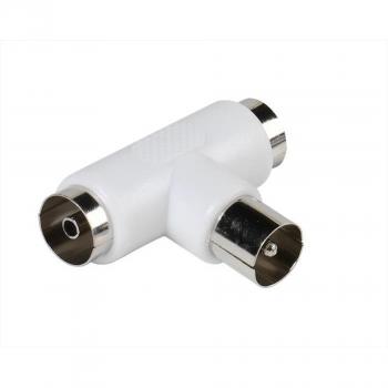 Adaptador Divisor de Antena Coaxial en T Vivanco 48019
