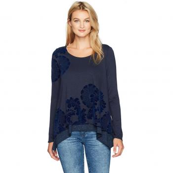 Desigual 17WWTK86, Camiseta de Manga Larga Para Mujer, Azul