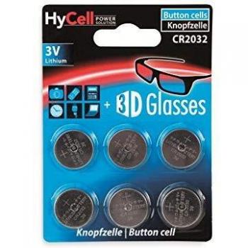 Pila de botón de litio CR2032 HyCell 3V, 200 mAh, paquete de 6 unidades