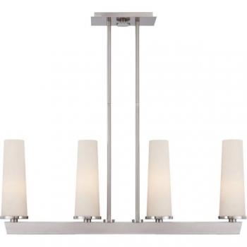 Lámpara colgante lineal Chelsea Loft de níquel cepillado de 20.5 con 4 luces