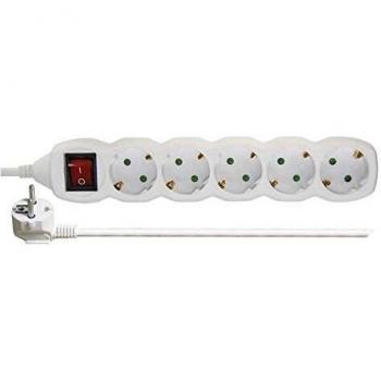 Regleta Alargadera de distribución SCHUKO con Interruptor para 250 V - 5 enchufes, 2 Metro