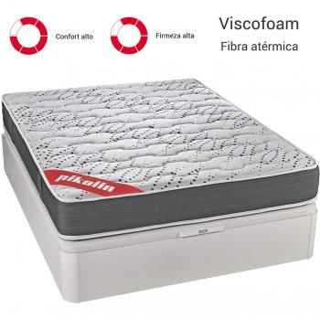 PIKOLIN Colchón viscoelástico HR 150x190 firmeza Alta, Reversible, máxima Calidad, Alto 25 cm - Colchones Iliria