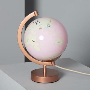 Lámpara de Mesa Bola Mundo Oro Rosa Estilo Único Decoración Moderna