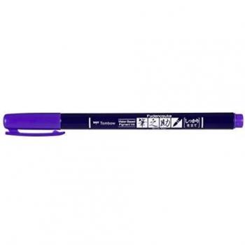Rotulador Caligrafía Fudenosuke Base Agua Punta Elástica Dura Tombow Violeta