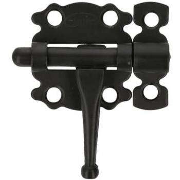 Pasador de Sobreponer Amig Mod. 484 - Pestillo de Seguridad Horizontal, Acero con Eje de Zamak, 40 mm, Estilo Rústico, Negro