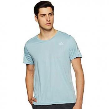 adidas Own The Run tee T-Shirt, Hombre, Ash Grey s18/reflective Silver, L