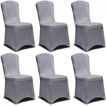 Juego de 6 Fundas para Sillas Blancas Stretch