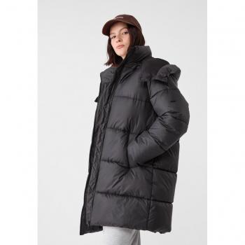 Stradivarius Regular Fit Black Hooded Puffer Coat XL