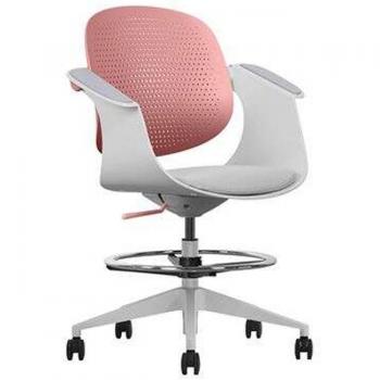 Cromad Top Work Silla/Taburete de Oficina Ergonómica - Altura Regulable hasta 0.78m - Respaldo Inclinable - Anillo Galvanizado Reposapies - Tela de Alta Calidad -