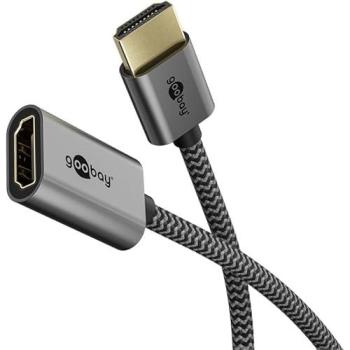 Adaptador Flexible HDMI Ultra Alta Velocidad 8K 60Hz, Conectores Metálicos Dorados, Cable Textil 0.1m, Compatible con HDR y ARC