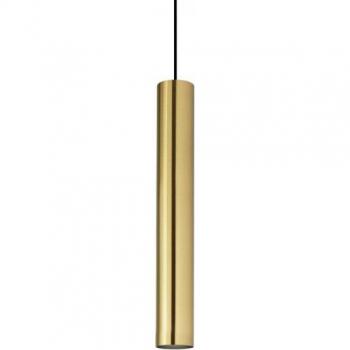 Lámpara colgante de diseño Look 1 bombilla Metal Latón, acabado en latón satinado, incluye una bombilla GU10