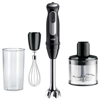 Batidora de mano Braun MultiQuick 5 Pro MQ55236M - 1000W, 25 velocidades, incluye picadora (500 ml) y vaso medidor (600 ml), color negro