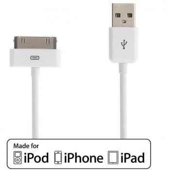 [Apple MFI Certificado] Poweradd Apple Cable de Datos 30 Pin Dock Conector al USB Cable para iPhone 4S/ 4/ 3GS, iPad 3/ 2/ 1, iPod nano 5rd / 6th, iPod touch 3rd/ 4th y los Modelos Anteriores de Apple - 4 pies / 1.2 m
