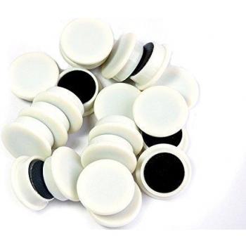 Imanes Redondos Blancos de 20mm para Pizarra Magnética Faibo - Bolsa de 20 Unidades